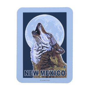 Grå varg HowlingNew Mexico Magnet