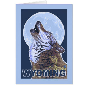 Grå varg HowlingWyoming Hälsningskort