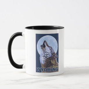 Grå varg HowlingWyoming Mugg