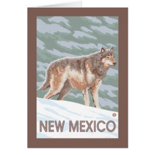 Grå Varg StåendeNew Mexico Hälsningskort