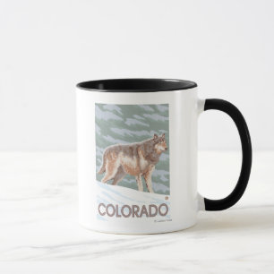 Grå varg StandingColorado Mugg