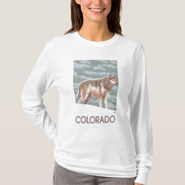 Grå varg StandingColorado Tröja (Framsida)
