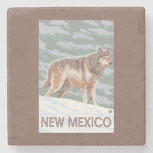 Grå varg StandingNew Mexico Stenunderlägg