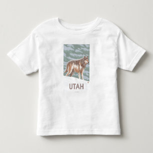 Grå varg StandingUtah T Shirt