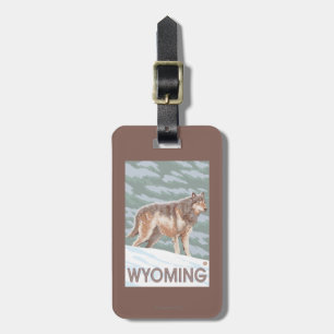 Grå varg StandingWyoming Bagagebricka