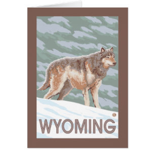 Grå varg StandingWyoming Hälsningskort