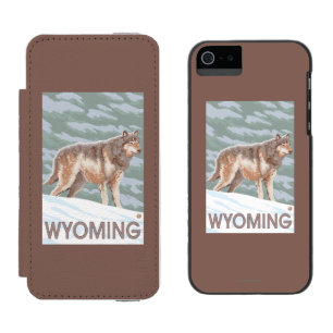 Grå varg StandingWyoming