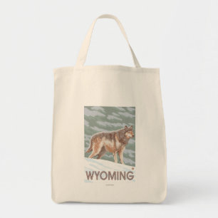 Grå varg StandingWyoming Tygkasse