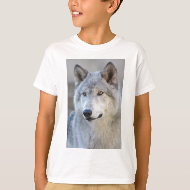 Grå vargCloseup T Shirt (Framsida)