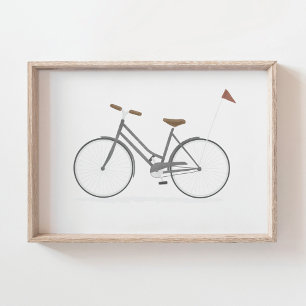 Grå Vintage Cykel Affisch