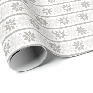 Grå vit Elegant Snöflinga Jul Holiday Presentpapper