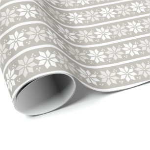 Grå vit Elegant Snöflinga Jul Holiday Presentpapper