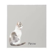 Grå Vit Katt