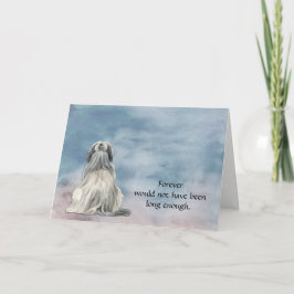Grå Vit Lhasa Apso Hund Sympatikort Helgkort