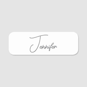 Grå Vit Modern Minimalistisk Handskriven Namn Namnbricka