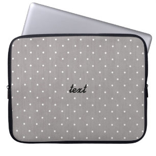 Grå & Vit Små Prickar Modern Chic Laptop Fodral