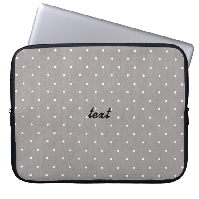 Grå & Vit Små Prickar Modern Chic Laptop Fodral (Framsidan)