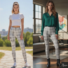 Grå & Vita Glam Leggings