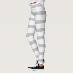 Grå Vita Godisränder Leggings
