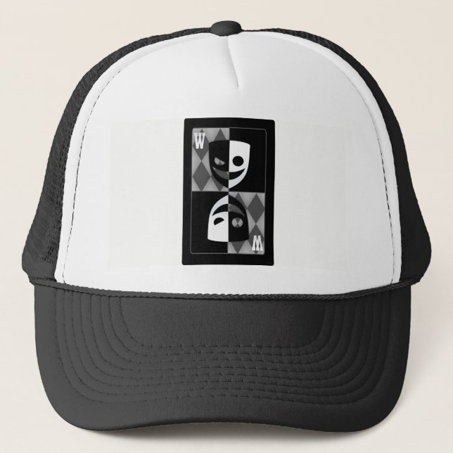 Grå Wildcard Poker Diamonds Trucker Hatt Truckerkeps (Framsida)