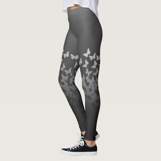 Gråa fjärilar, gulliga insekter stålsätter leggings (Vänster)