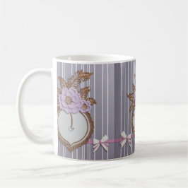 Gråa ränder AI-konst Kaffemugg