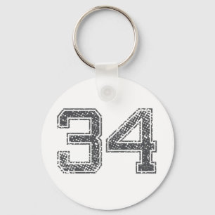 Gråa sportar Jersey #34 Nyckelring