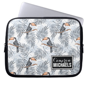 Gråa Toucan tillfogar ditt namn Laptop Sleeve