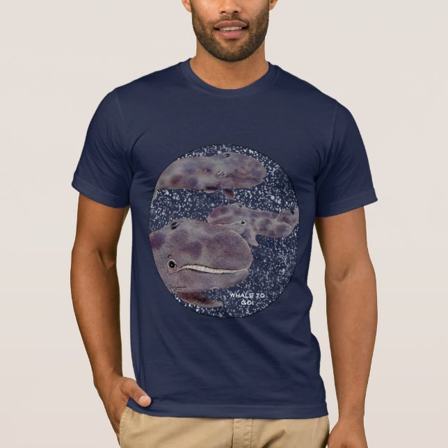 Gråa val i skjorta för utrymme T - skräddarsy text Tee Shirt (Framsida)