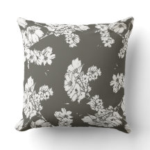 Gråa vitblommor kudder modern soffakastbomull