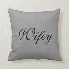 Gråa Wifey Fru Kudde
