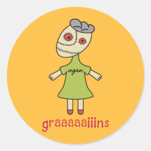 Graaaaiins Vegan Zombie Runt Klistermärke
