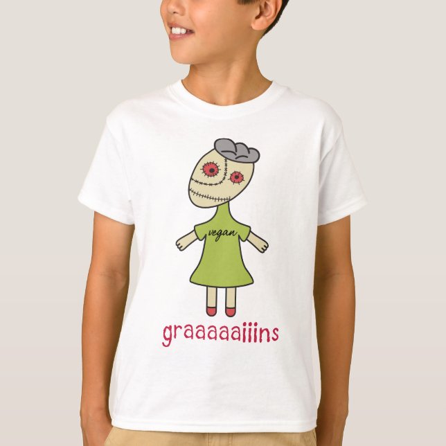 Graaaaiins Vegan Zombie Tee (Framsida)
