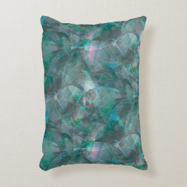 Gråaktig cyan över oavslutat väggplåster prydnadskudde