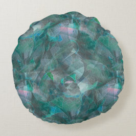 Gråaktig cyan över oavslutat väggplåster rund kudde