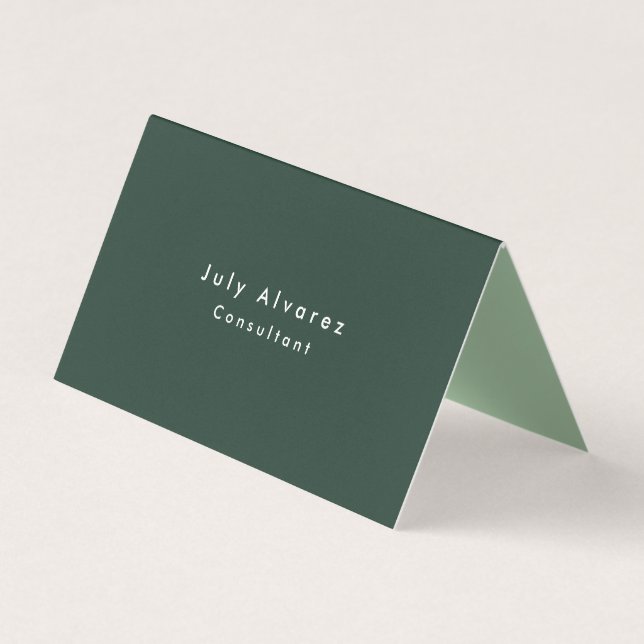 Gråaktig Grönt med vanlig Elegant, minimalistisk Visitkort (Framsida)