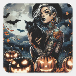 Grab a Broom | Witch ThBäste Halloween fest Fyrkantigt Klistermärke