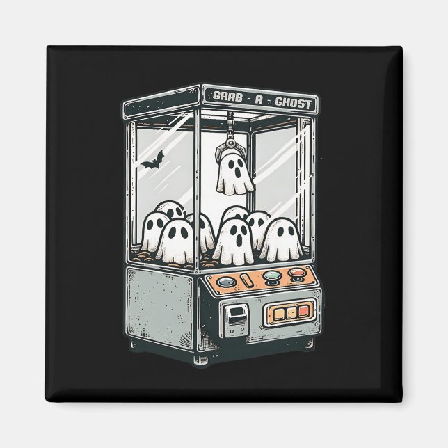Grab A Ghost Klo Maskin Arcade Funny Halloween K Magnet (Framsidan)