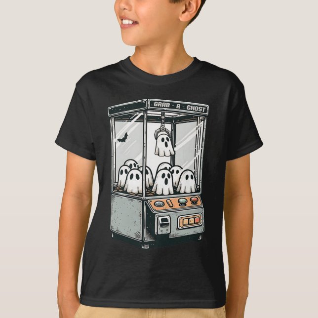 Grab A Ghost Klo Maskin Arcade Funny Halloween K T Shirt (Framsida)