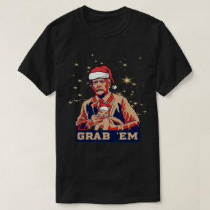 Grab Em Cat Funny Trump jul Tshirt Julafton Gift T Shirt