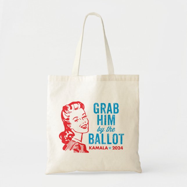 Grab Him från Ballot - Kamala Harris Tote Bag Tygkasse (Framsidan)