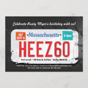 Grabb Massachusetts 60th inbjudan för födelsedag