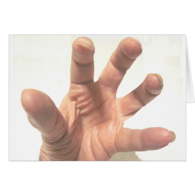 Grabbning Hand Hälsningskort (Framsidan Horizontal)