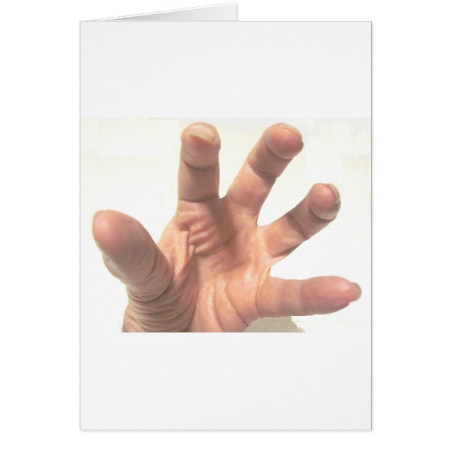 Grabbning Hand Hälsningskort (Framsidan)