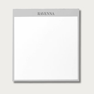 Gråbeige Lyxlig Serif Anpassat Personligt Namn Anteckningsblock