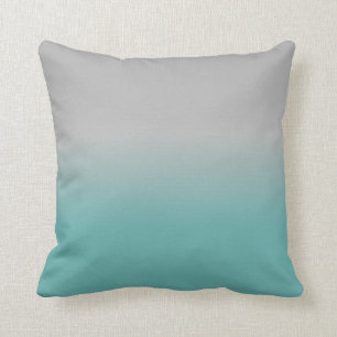 Gråblå Teal Ombre Fading Kudde