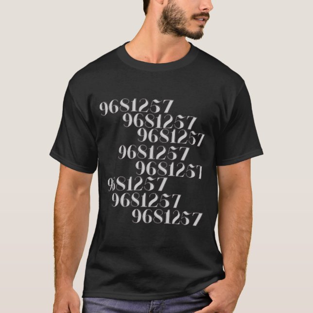 Grabovoi 9681257 Numbers T Shirt (Framsida)