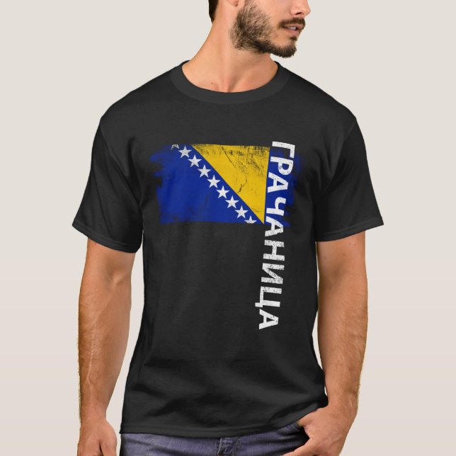 Gracanica Bosnia Flag For Bosnian Men Women Kids T Shirt (Framsida)