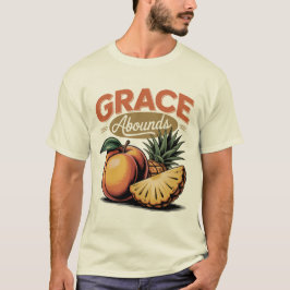 Grace Abounds Peach Pineapple Retro Faith Tee