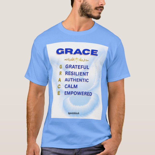 GRACE Acronym Inspirational Manar's T-Shirt (Framsida)